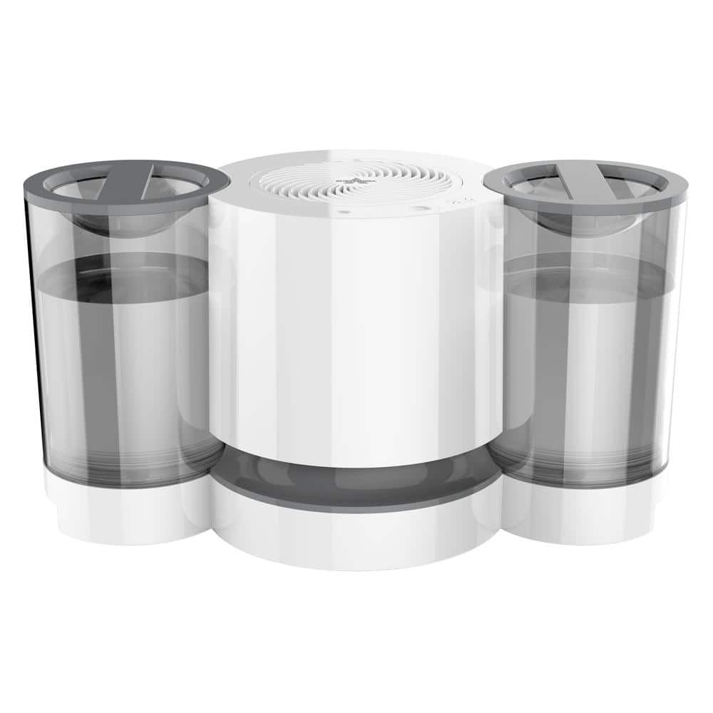 White Dual Tank Evaporative Humidifier with Humidistat