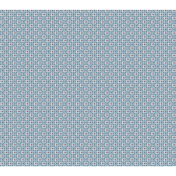 York Wallcoverings Circle Mosaic Blue Paper Strippable Roll (Covers 60.75 sq. ft.)