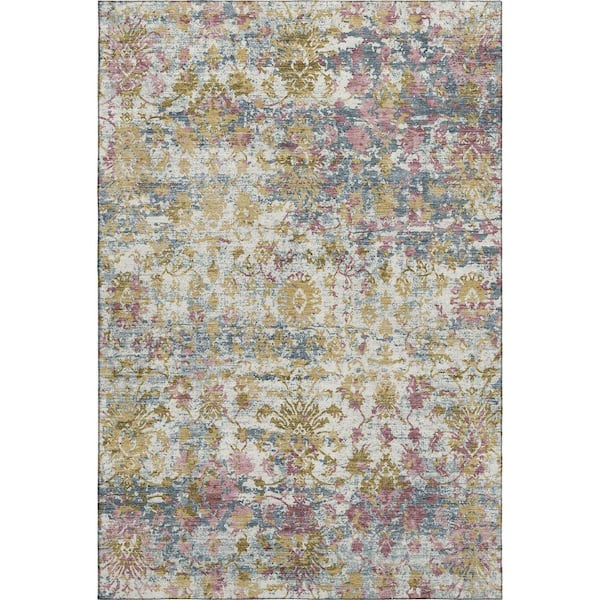 Mayfield Premium Machine Washable Abstract AMF2211 Wheat 3 ft. x 4 ft. Area Rug
