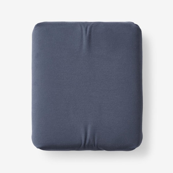 The Company Store Legends Luxury Velvet Deep Pocket Slate Blue Flannel King Fitted Sheet