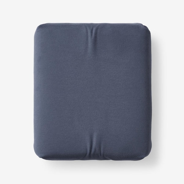 The Company Store Legends Luxury Legacy Velvet Deep Pocket Slate Blue Flannel Queen Fitted Sheet