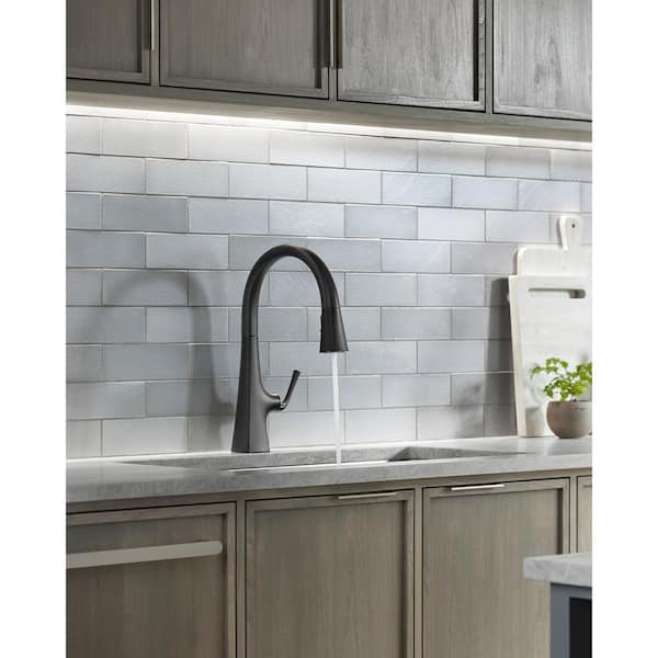 KOHLER Graze Single-Handle Pull-Down Sprayer Kitchen Faucet with Response Technology in Matte Black