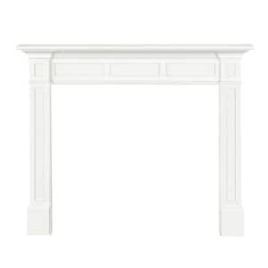 48 in. x 42 in. Crisp White Full Surround Interior Opening Fireplace Mantel