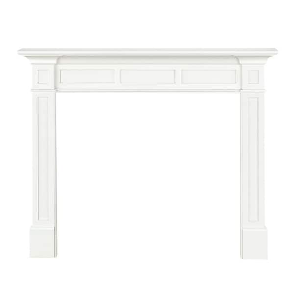 48 in. x 42 in. Crisp White Full Surround Interior Opening Fireplace Mantel