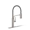KOHLER Ringby 18.06 in. H Single Handle Pull Down Sprayer Kitchen Faucet with 180-degree Spout Swivel in Spot-Repel Stainless R38633-LVS