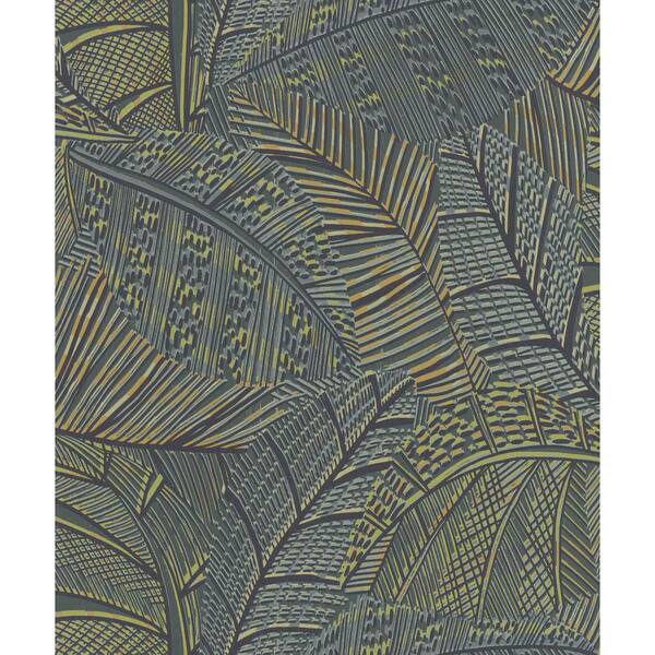 Walls Republic Green Funky Leaves Botanical Printed NonWoven Paper