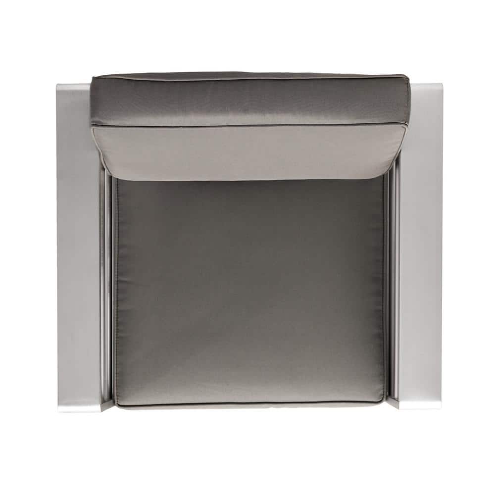 Cape Coral 5-Piece Silver Aluminum Patio Set with Khaki Cushions