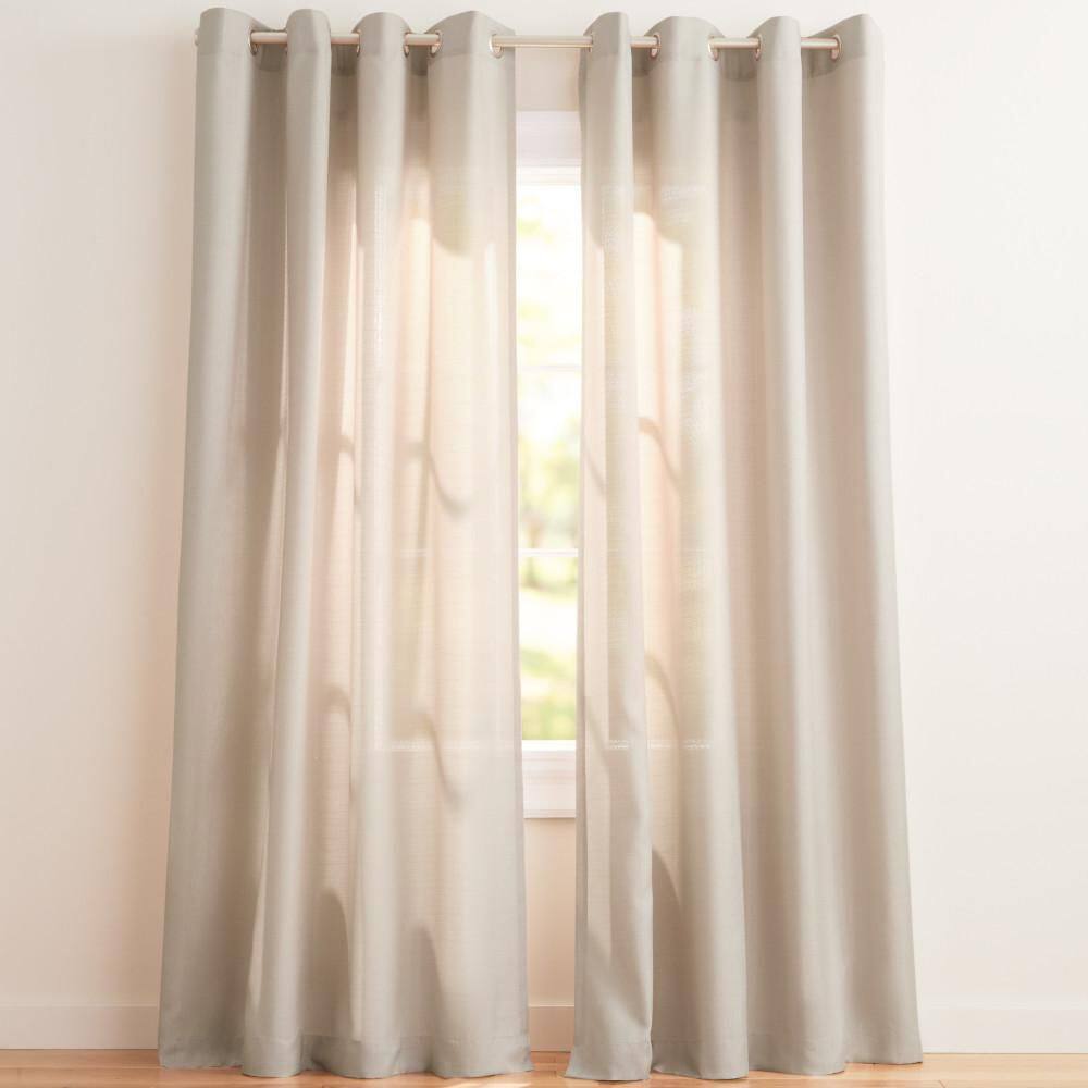 Loha Beige Solid Light Filtering Grommet Top Curtain, 54 in. W x 84 in. L (Set of 2) price history on PriceWatchPro