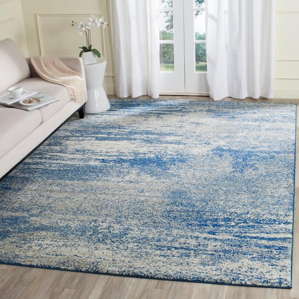 Evoke 8 ft. x 10 ft. Navy/Ivory Solid Area Rug