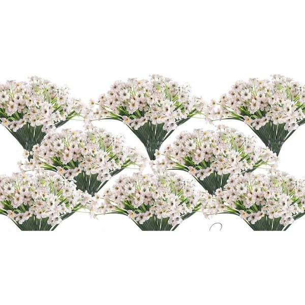 13 in. White 24 Bundles Artificial other Flowers for Outdoors/Indoors Fake Flowers Plants