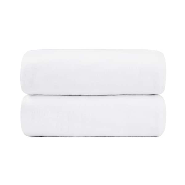 White Oversized Microfiber Bath Towel (Set of 2)