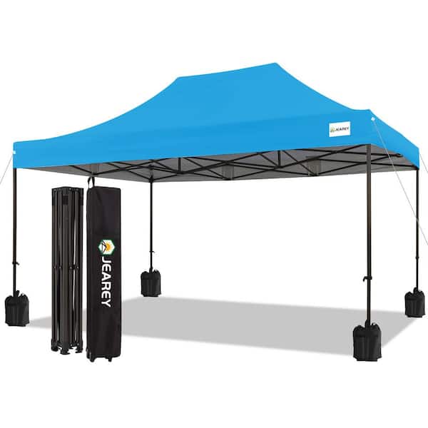 JEAREY 10 ft. x 15 ft. Pop Up Canopy Tent Instant Outddor Canopy in Blue