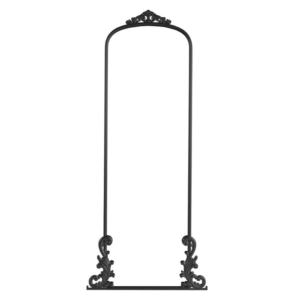 Black 29 in. W x 68 in. H Carved Arched Full-Length Mirror for Bedroom Entryway price history on PriceWatchPro
