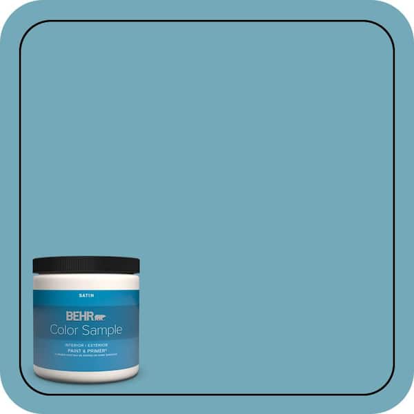 BEHR PREMIUM PLUS 8 oz. #S460-4 Snowboard Satin Enamel Interior/Exterior Paint & Primer Color Sample