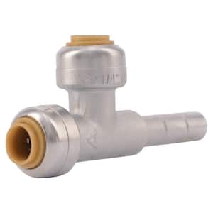 1/4 in. Push-to-Connect x Push-to-Connect x CTS Stop Valve Chrome-Plated Brass Tee Adapter