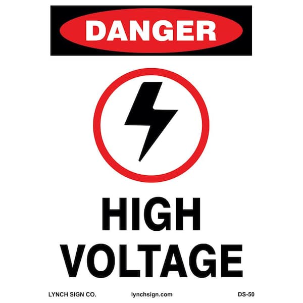 Unbranded 10 in. x 14 in. High Voltage Sign Printed on More Durable, Thicker, Longer Lasting Styrene Plastic
