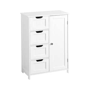 21.7 in. W x 11.8 in. D x 31.9 in. H White Linen Cabinet with Adjustable Shelf and Drawers