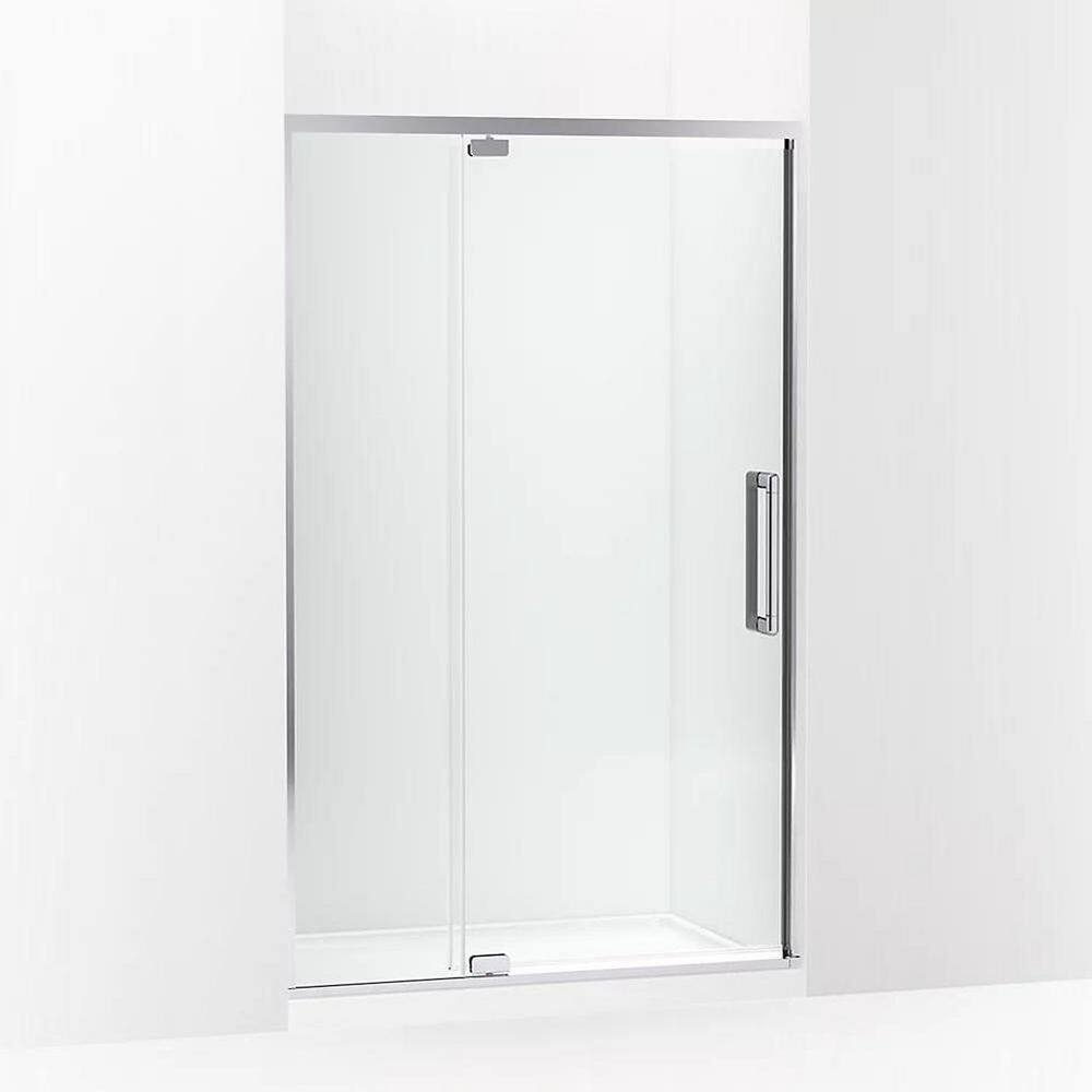 Statement 48 in. W x 76 in. H Pivot Framed Shower Door in Bright Polished Silver Finish with Clear Glass price history on PriceWatchPro