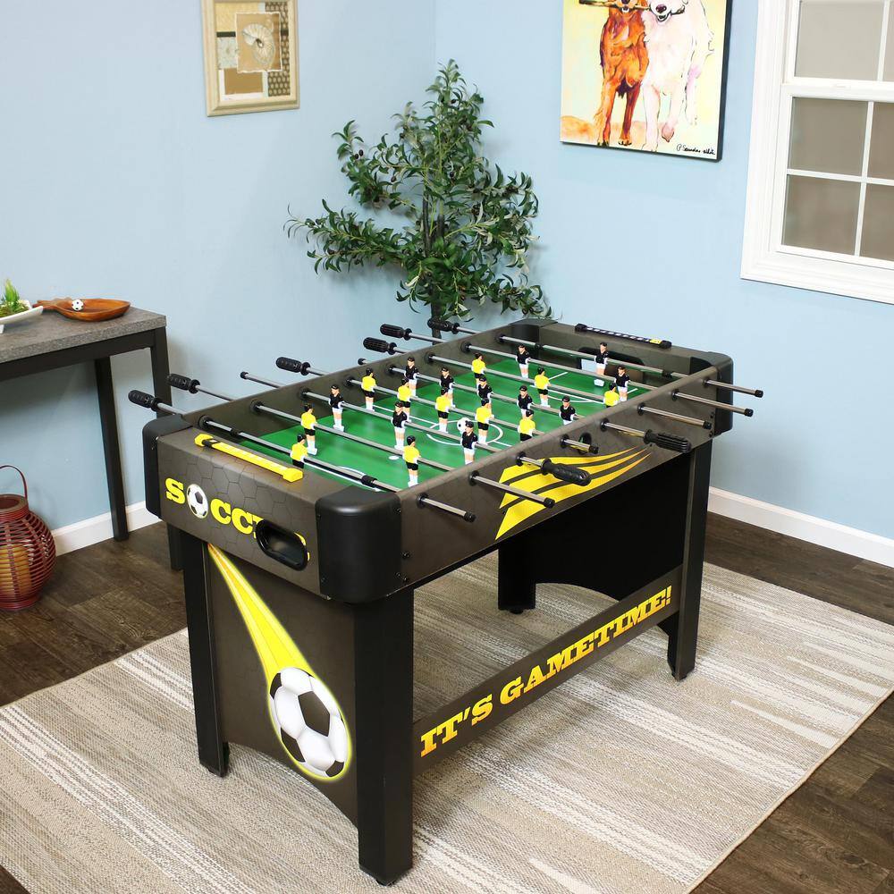 48-Inch Black and Green MDF Foosball Table