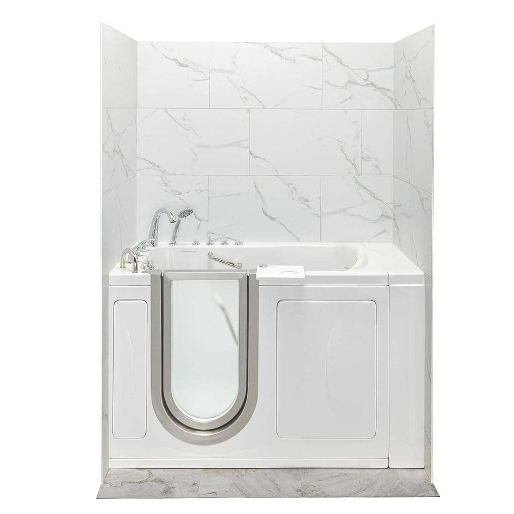 Ella Royal 52 in. x 31.5 in. Left Drain Walk-In Combination Bathtub in  White, Heated Seat, Carrara Wall Surround 931175PhCWS - The Home Depot