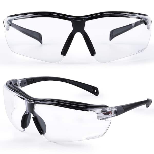 Higuard Anti-fog and Anti-Scratch Safety Glasses with Soft Nose Bridge, Anti Slip Temple and UV Eye Protection (2-Pack)
