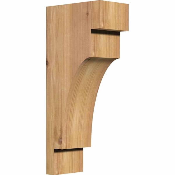 Ekena Millwork 3-1/2 in. x 6 in. x 14 in. Western Red Cedar Mediterranean Smooth Corbel