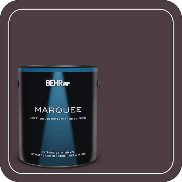 BEHR MARQUEE 1 gal. #T18-04 Nocturne Shade Satin Enamel Exterior Paint ...