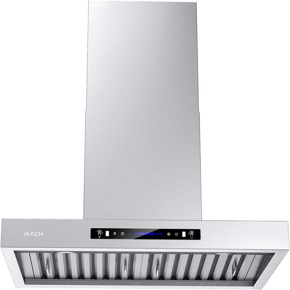 30 in. 900 CFM Ducted Wall Mount Range Hood in Stainless Steel with 4 Speed Fan, Gesture Sensing and Touch Control Panel price history on PriceWatchPro