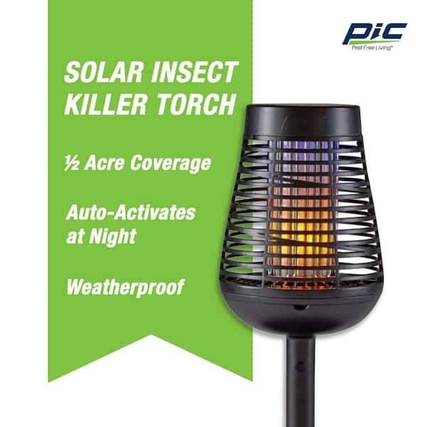 PIC Adjustable Outdoor Solar Insect Killer Torch with LED Flame Effect