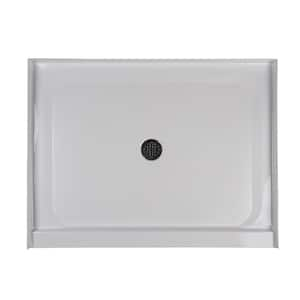 Catalina 48 in. L x 36 in. W Alcove Shower Pan Base with Center Drain in White