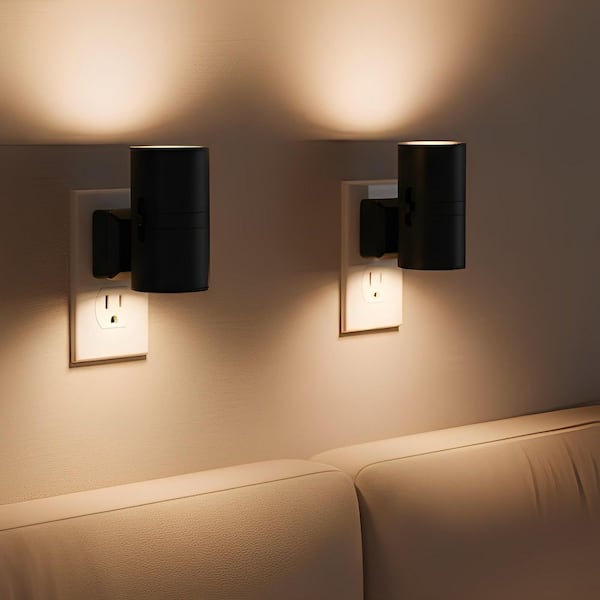 Dimmable Night Lights Plug into Wall, 3000K Soft White, Adjustable Brightness, Auto On/Off, 2-Pack for Bedroom, Hallway