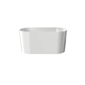 Acrylic Flat Bottom Soaking Oval Bathtub with Pop-Up Drain in White 51 in. x 28 in.