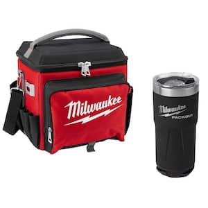 21 Qt. Soft Sided Jobsite Lunch Cooler with PACKOUT Black 20 oz. Tumbler