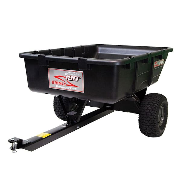 The Roger 180° Full Dump Cart with Durable Compression-Molded Poly Bed for Lawn Tractors and ZTR Mowers