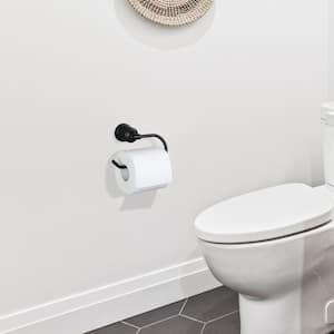 Bathroom Toilet Paper Holder, 304 Stainless Steel Bath Toilet Tissue Holder Wall Mount in Matte Black (2-Pack)