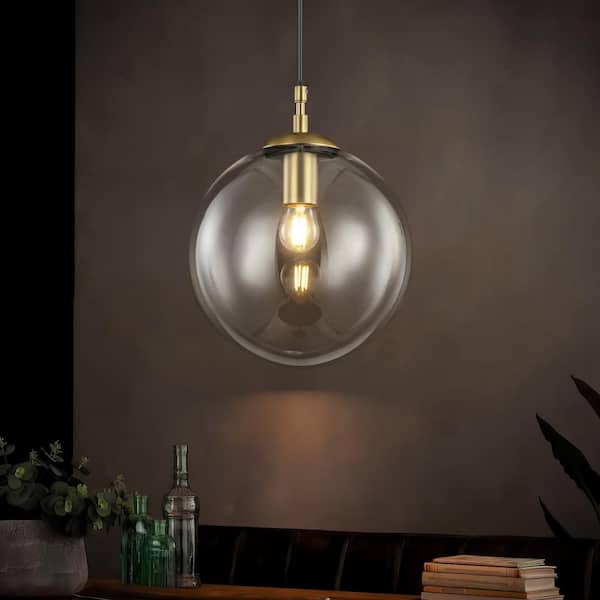 Evie 1-Light Clear Globe Morden Geometric Pendant Light