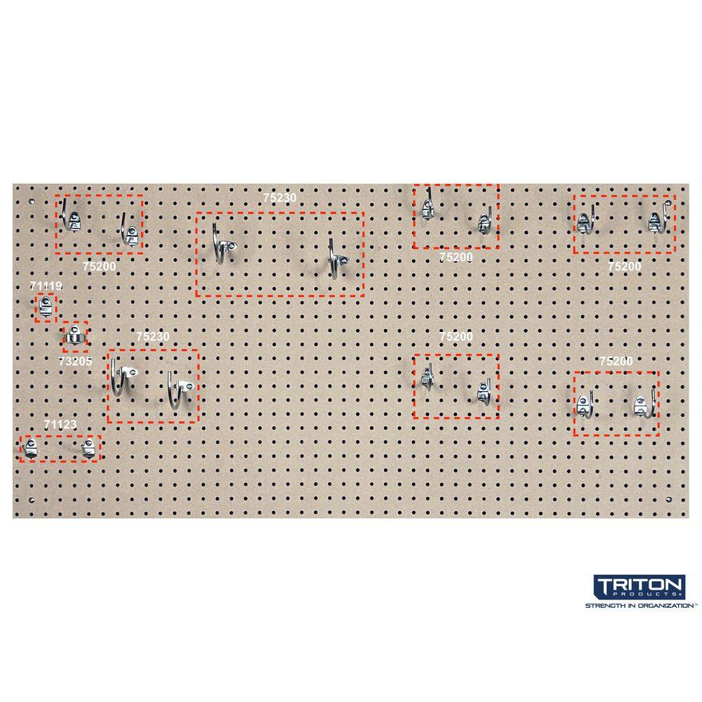 Triton Products TPB-2N (2) 24 In. W x 48 In. H x 1/4 In. D Natural Heavy Duty HDF Round Hole Pegboards (2) 24 In. W x 48 In. H x 1/4 In. D Natural Heavy Duty HDF Round Hole Pegboards - 3