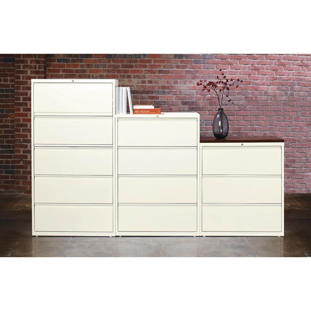 White 42" Wide 2-Drawer Lockable Metal Lateral File Cabinet