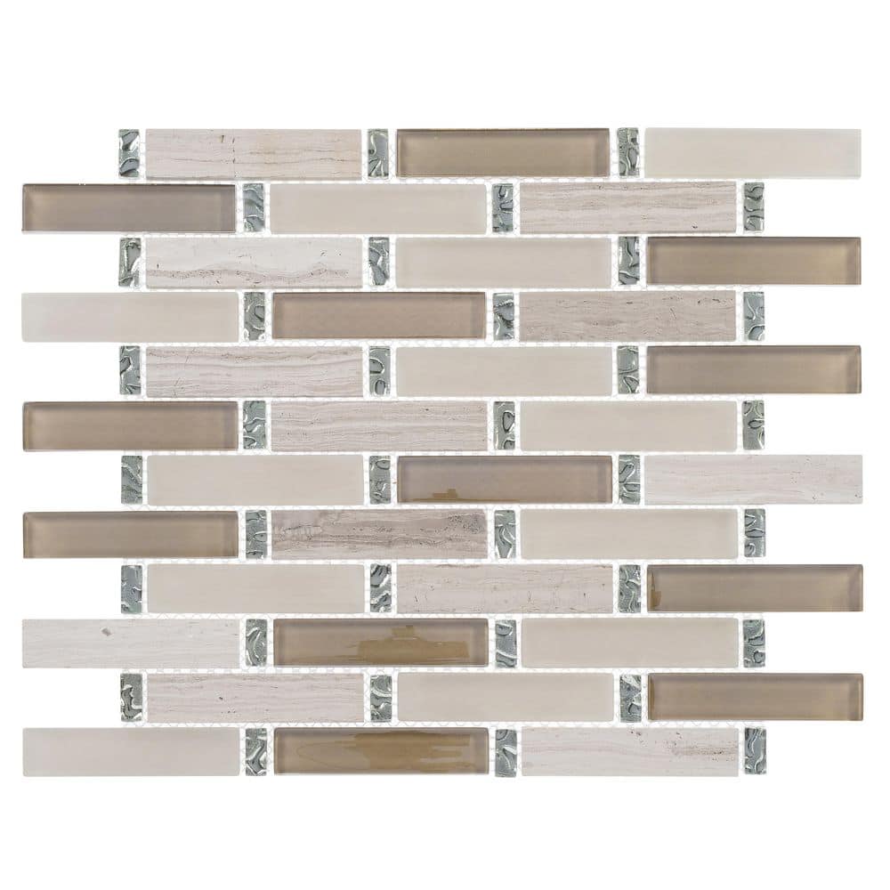 Heroic 6x6 Polished Glass and Natural Stone Wall Tile