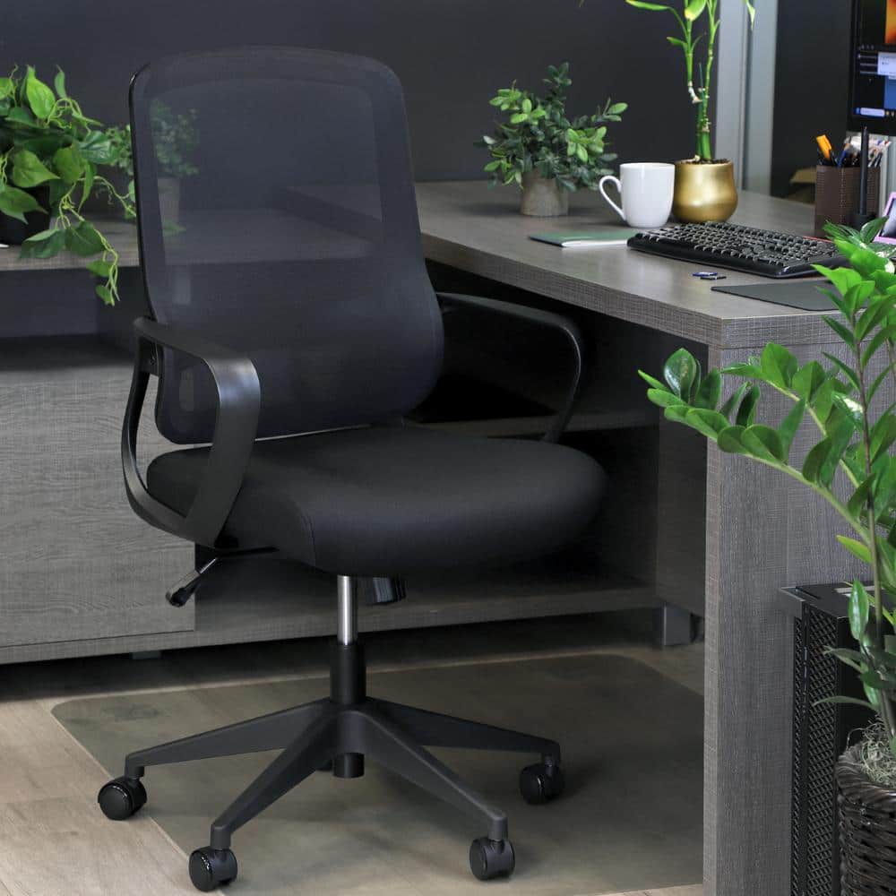 Mid Back Mesh and Fabric Adjustable Height Office Chair - Thumbnail 2