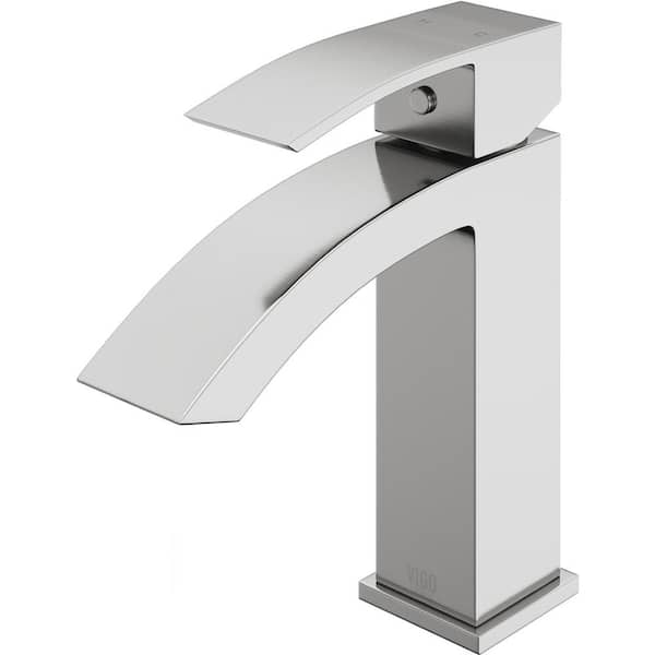 VIGO Satro Single Handle Single-Hole Bathroom Faucet in Brushed Nickel