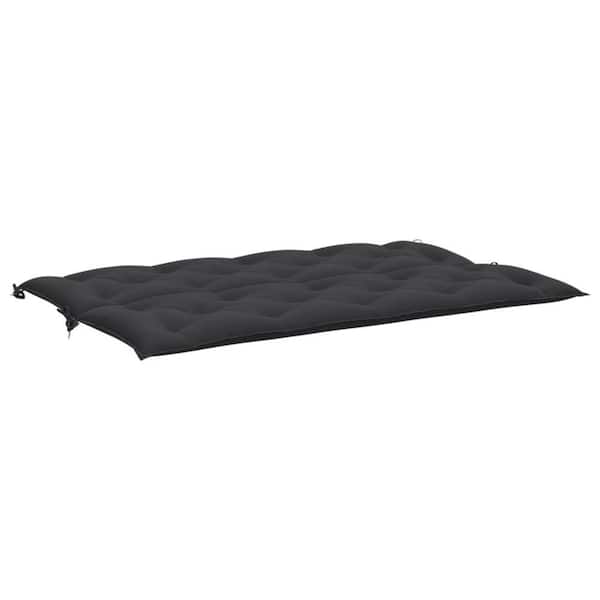 Benjara 59.1 in. x 19.7 in. Black Rectangular Outdoor Cushion for Bench with Tufted Oxford Fabric