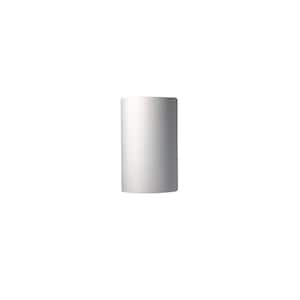 Ambiance 1-Light Small ADA Cylinder Bisque Downlight Ceramic Wall Sconce