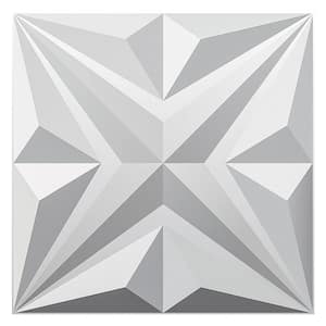 Star Design Series 19.7 in. x 19.7 in. 3D Embossed Decorative Wall Panel in White 12-Panels