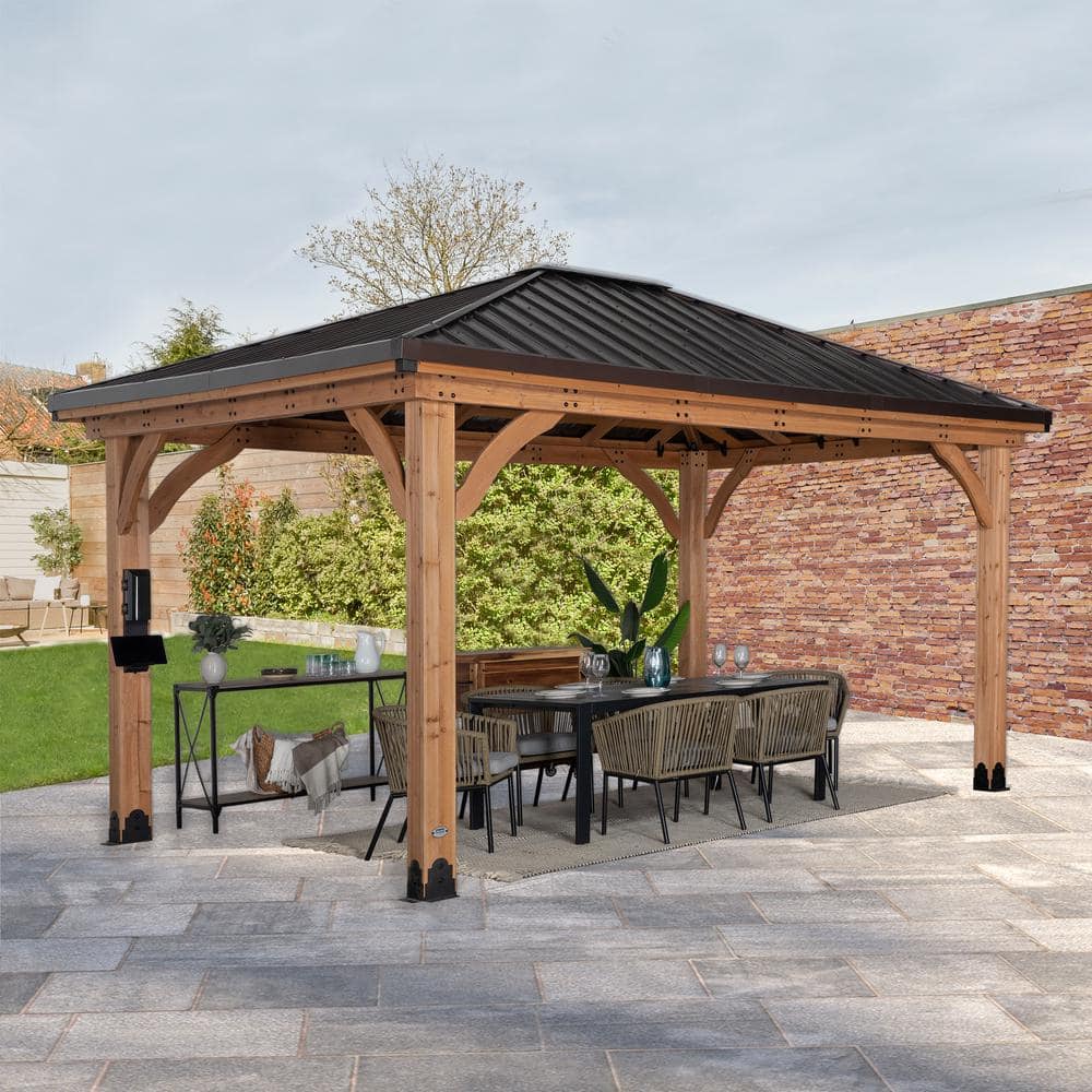 Barrington Cedar and Steel 14x12 Outdoor Gazebo