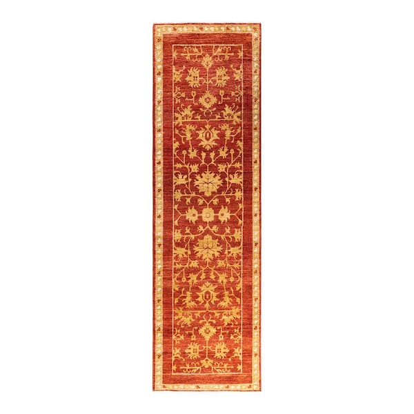 Eclectic Red 3 ft. x 10 ft. Floral Wool Indoor Area Rug