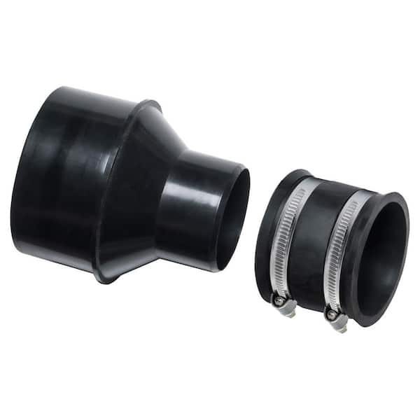 4 in. to 2-1/2 in. Reducer and 2-1/2 in. Dust Control Flex Cuff with Stainless Steel Hose Clamps