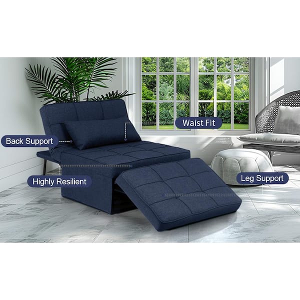 Navy blue ottoman bed sales