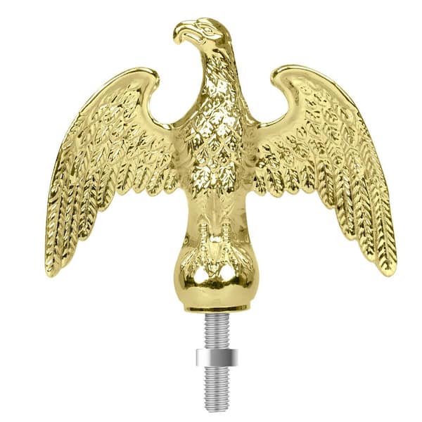 Angel Sar 7 in. Gold Aluminum Alloy Flagpole Eagle Topper Ornament for ...