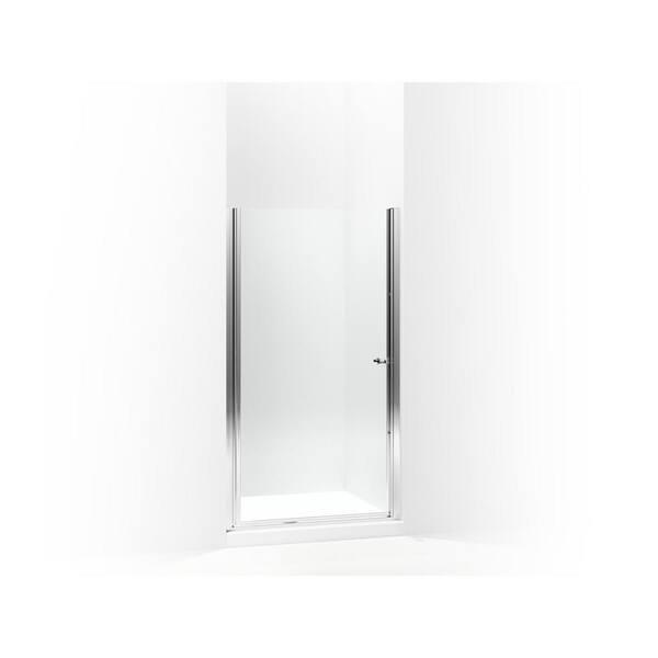 STERLING Finesse 35-1/4 in. x 65-1/2 in. Semi-Frameless Pivot Shower Door in Silver with Handle